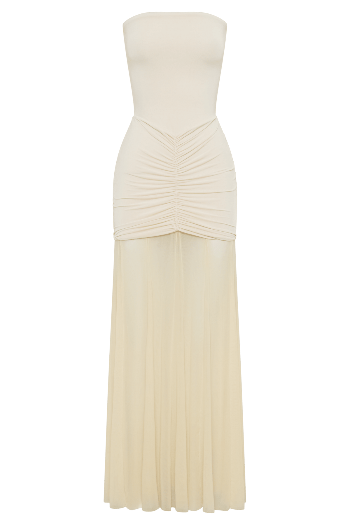 Caspian Slinky And Mesh Off Shoulder Maxi Dress - 30