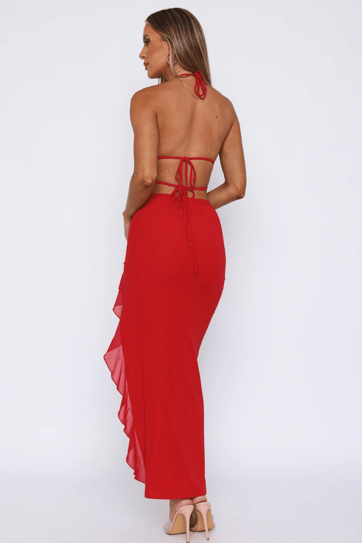 Catalina Plunge Tie-Back Maxi Dress - 3