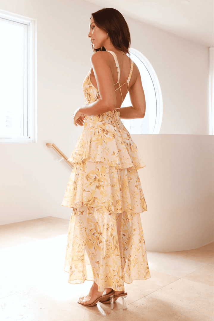 Chiara Gestufter Floral Maxi-Kleid - 10