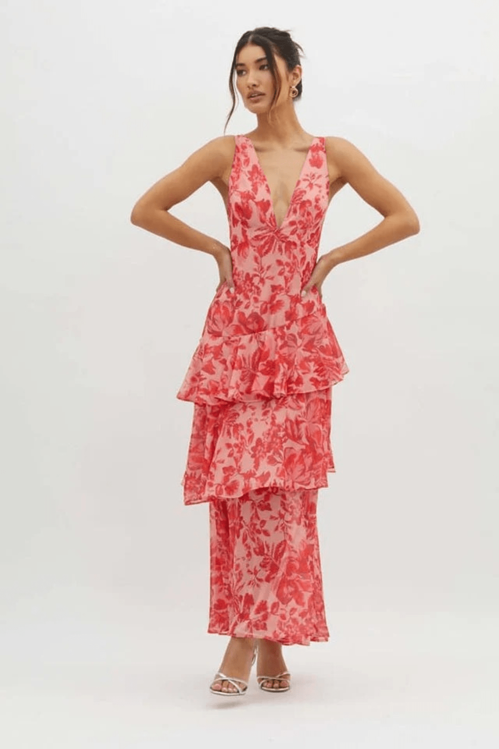 Chiara Gestufter Floral Maxi-Kleid - 2