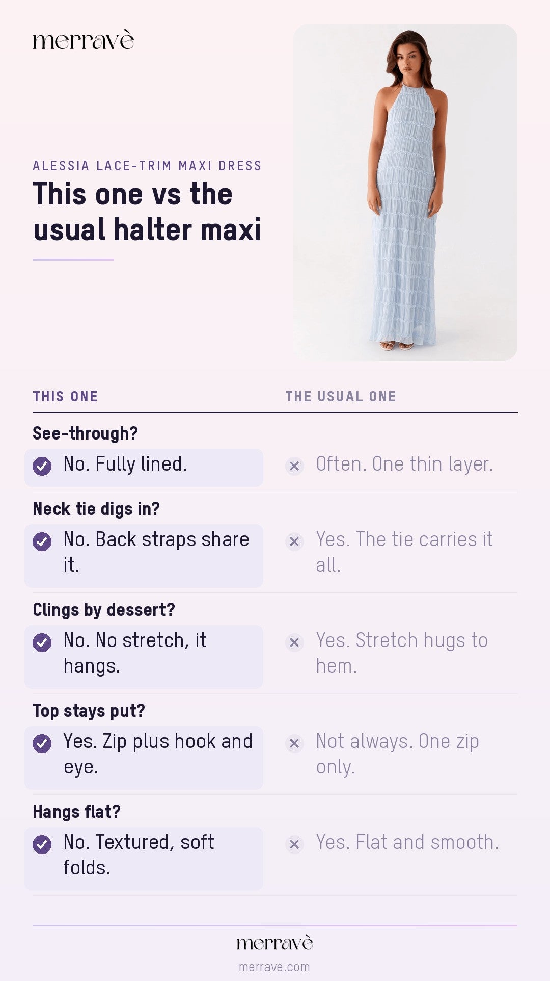 This one vs the usual halter maxi