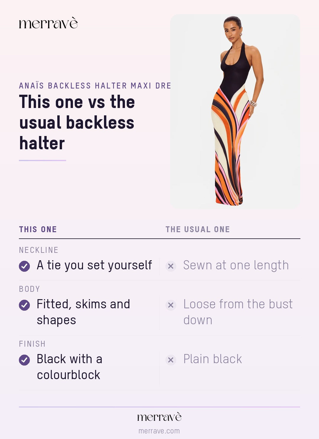 This one vs the usual backless halter