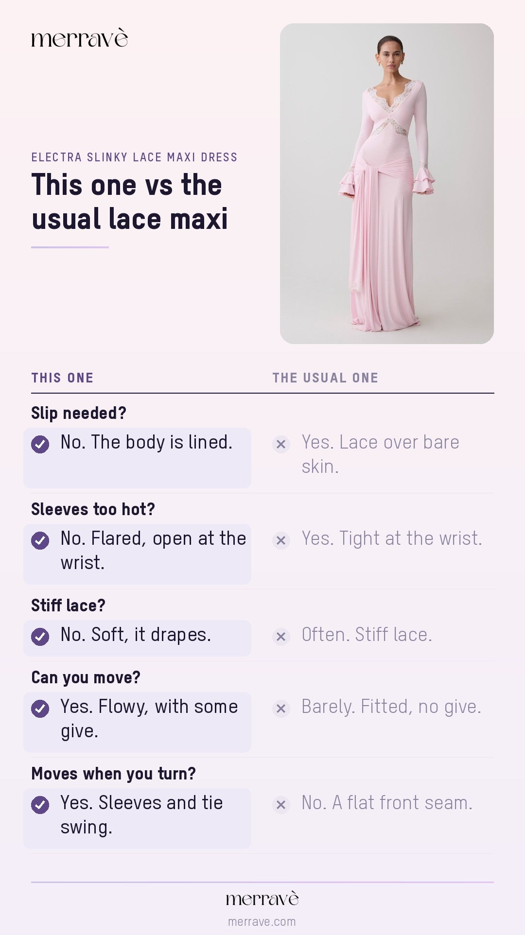 This one vs the usual lace maxi
