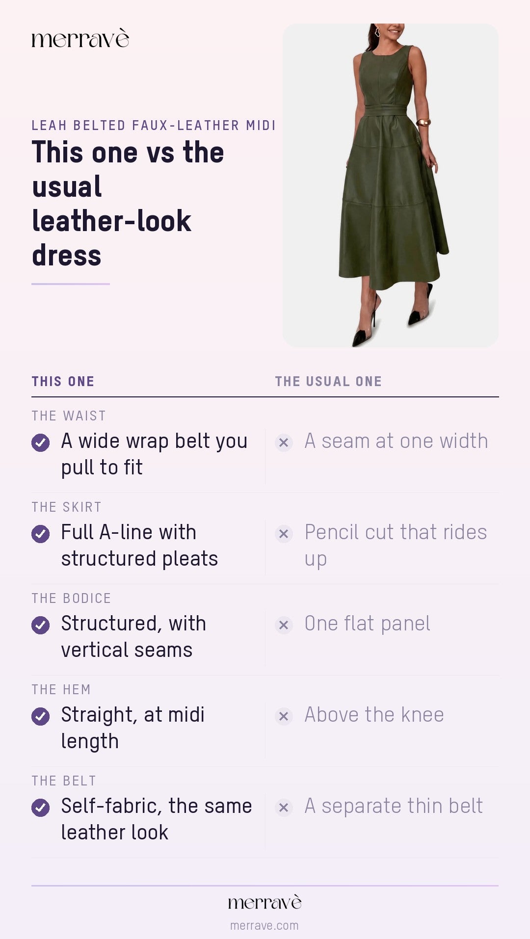 This one vs the usual leather-look dress