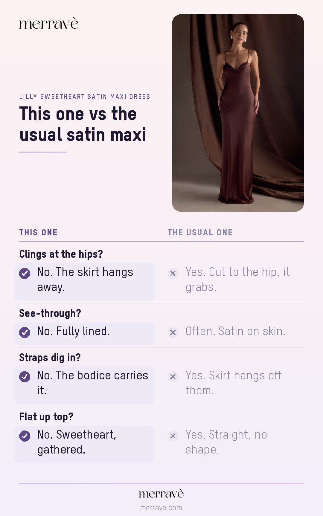 This one vs the usual satin maxi