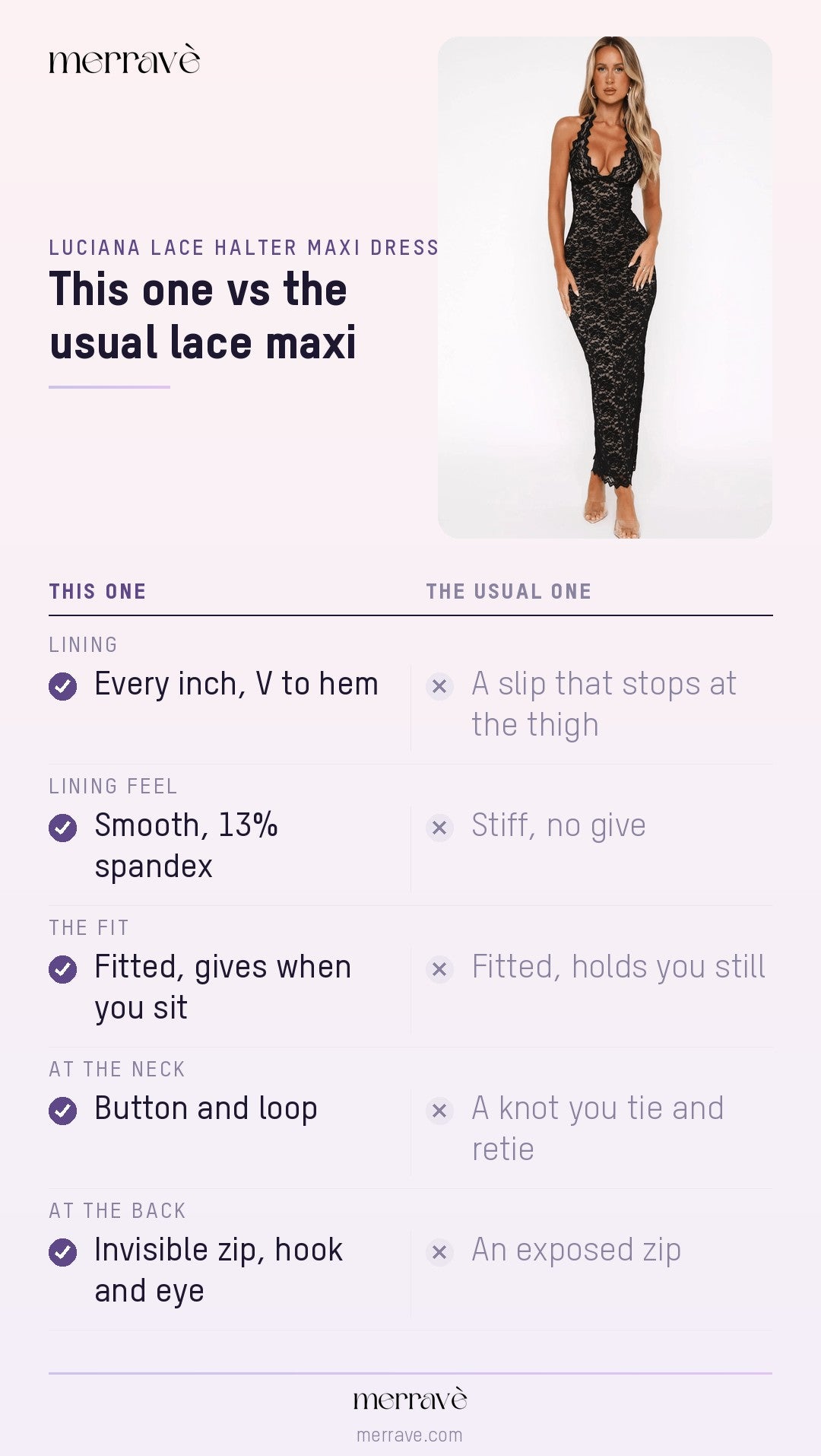 This one vs the usual lace maxi