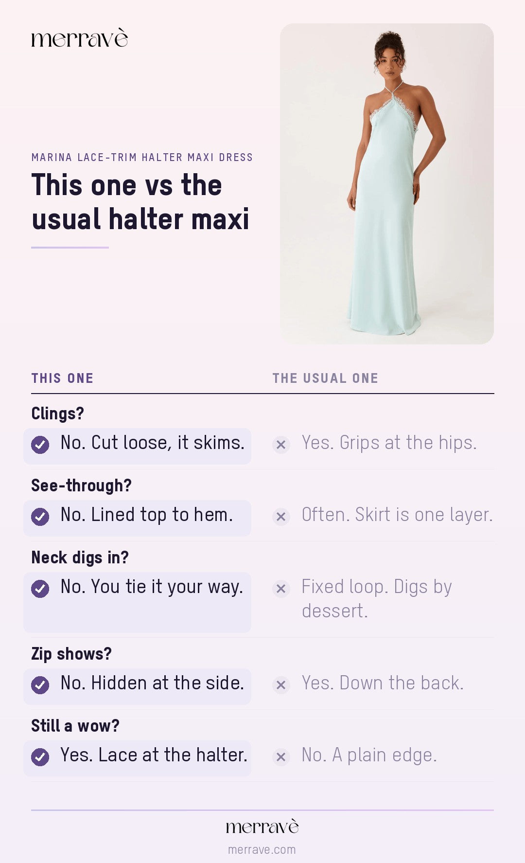 This one vs the usual halter maxi