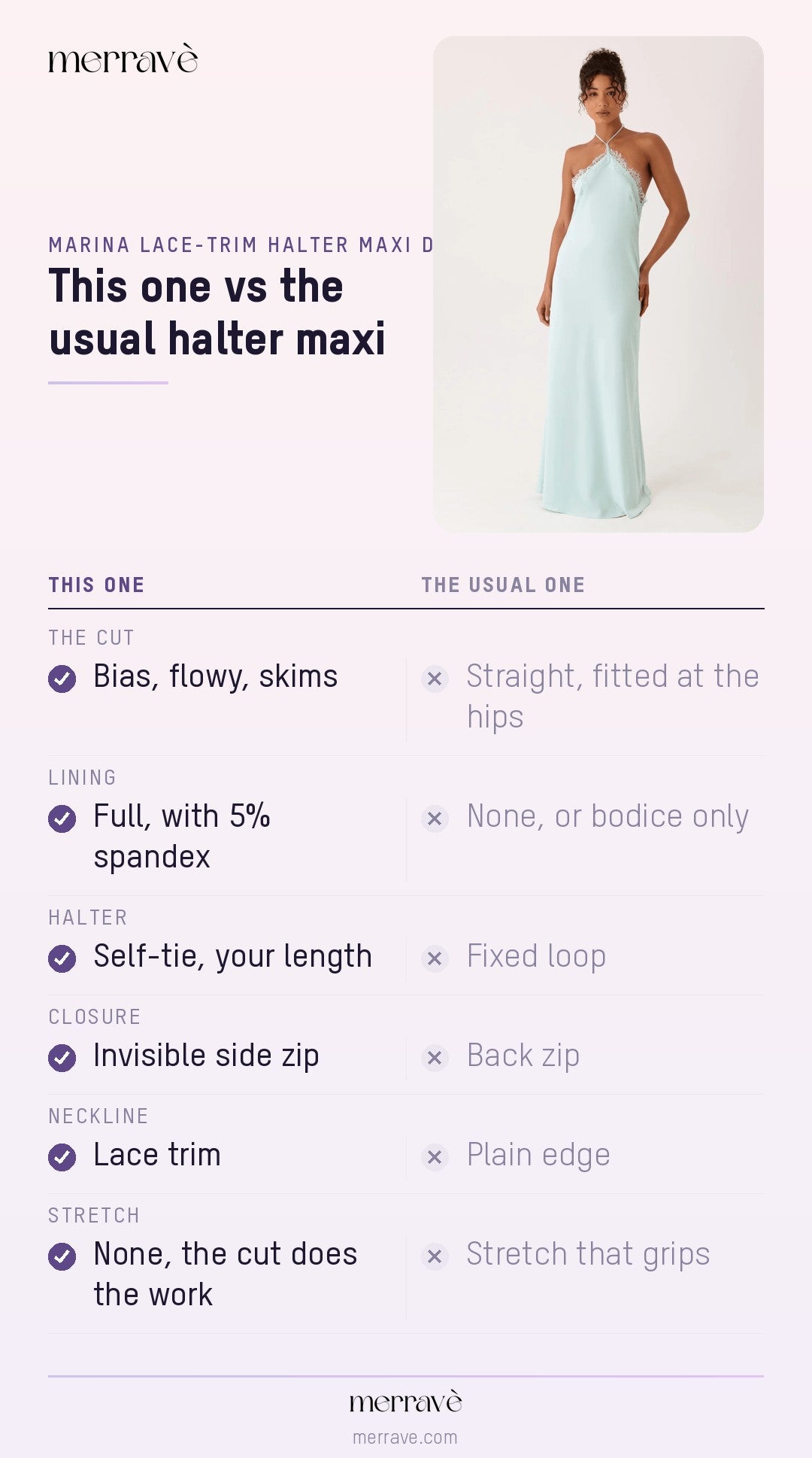 This one vs the usual halter maxi