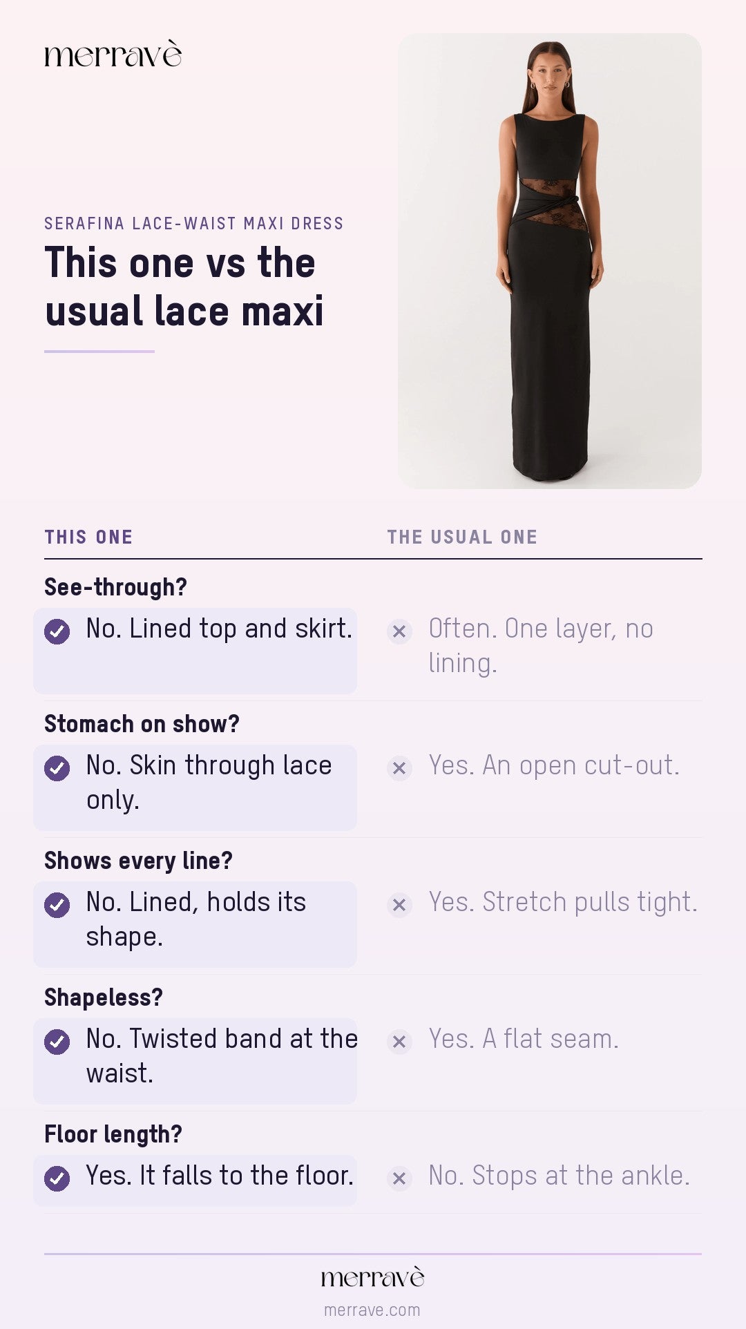 This one vs the usual lace maxi