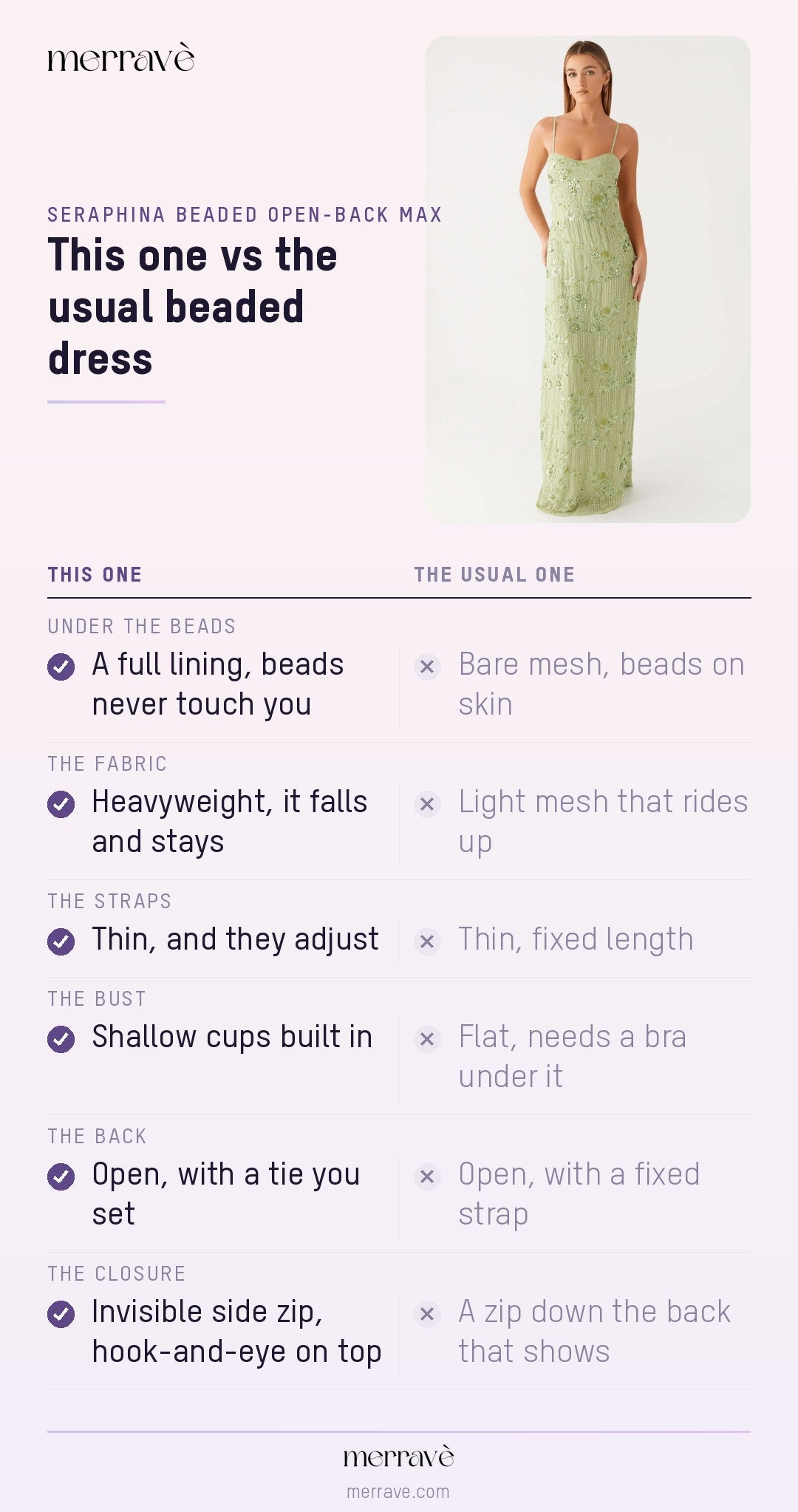 This one vs the usual beaded dress