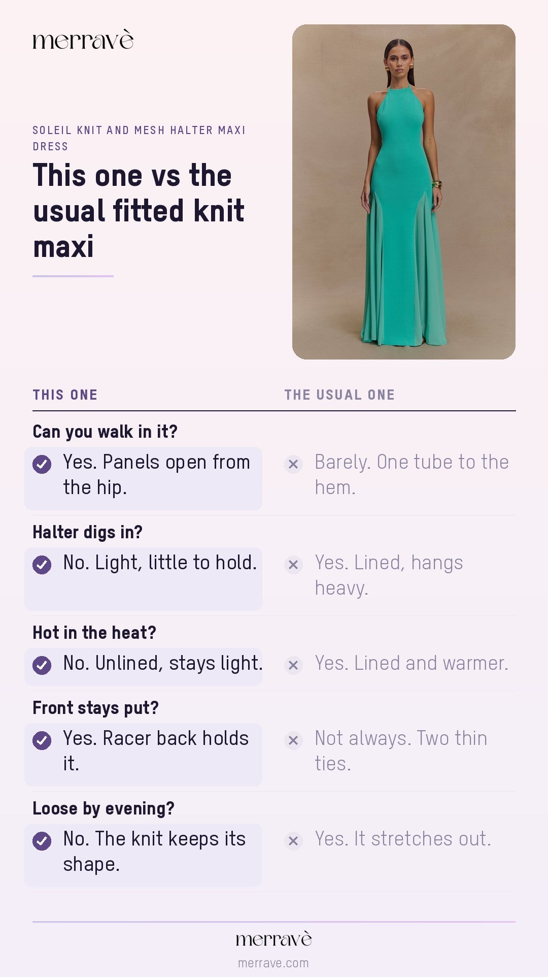 This one vs the usual fitted knit maxi