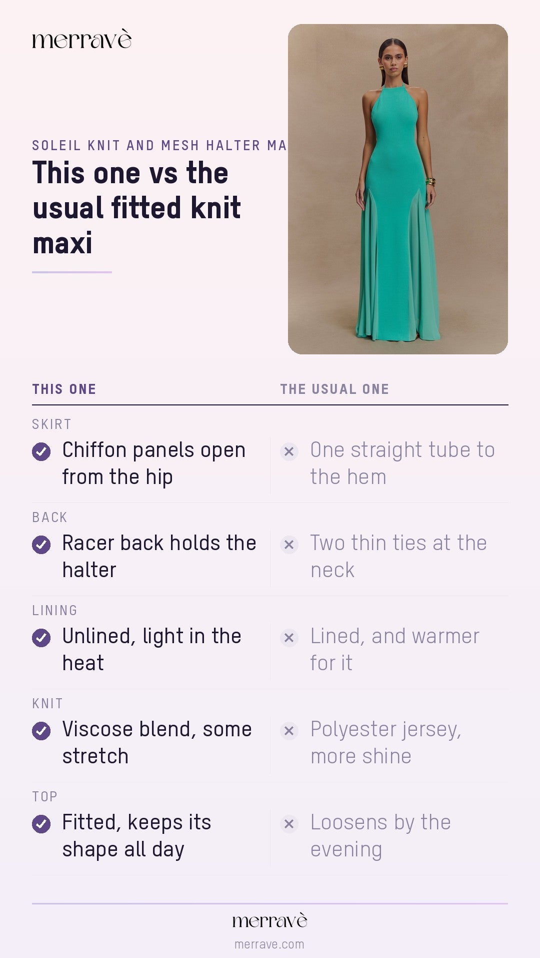This one vs the usual fitted knit maxi