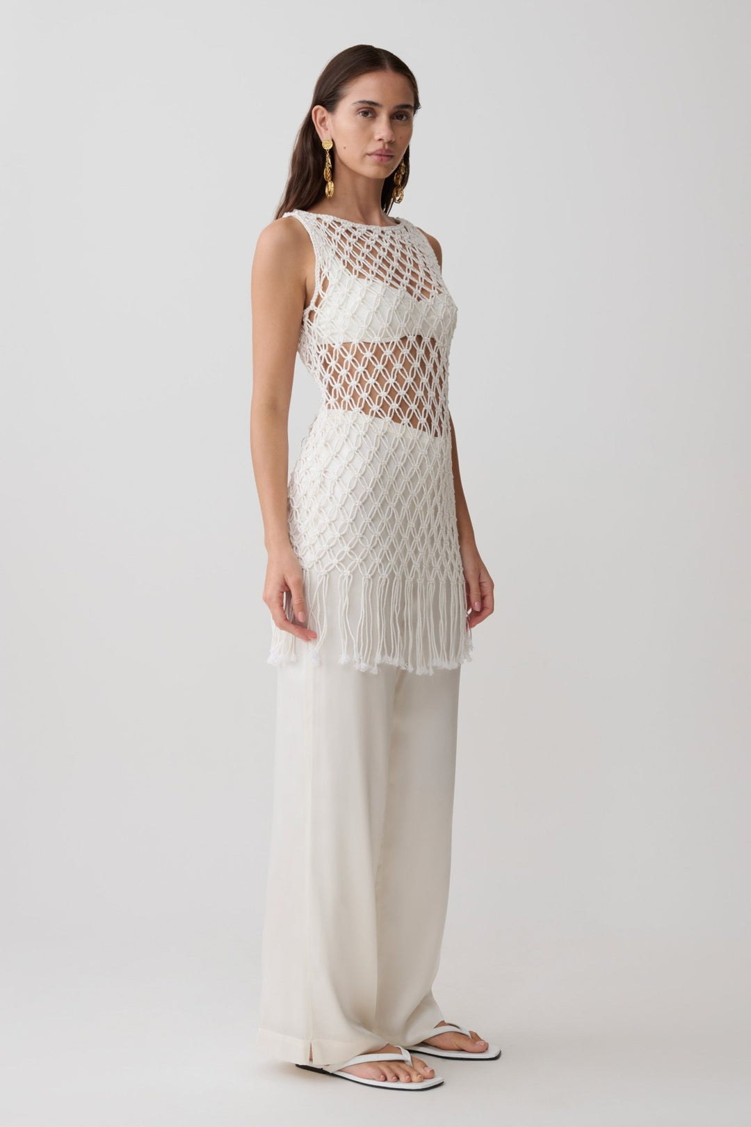 Devlin Makramee Quasten Mini-Kleid - 1