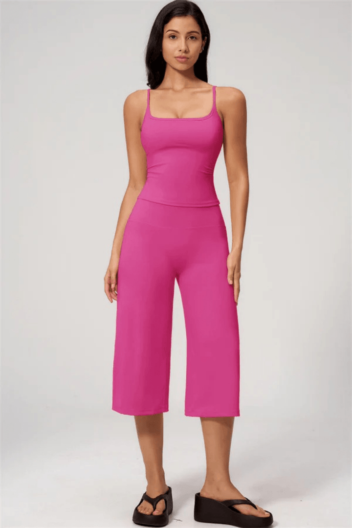 Elara Tank & Weitbeinige Cropped-Hose Set - 37
