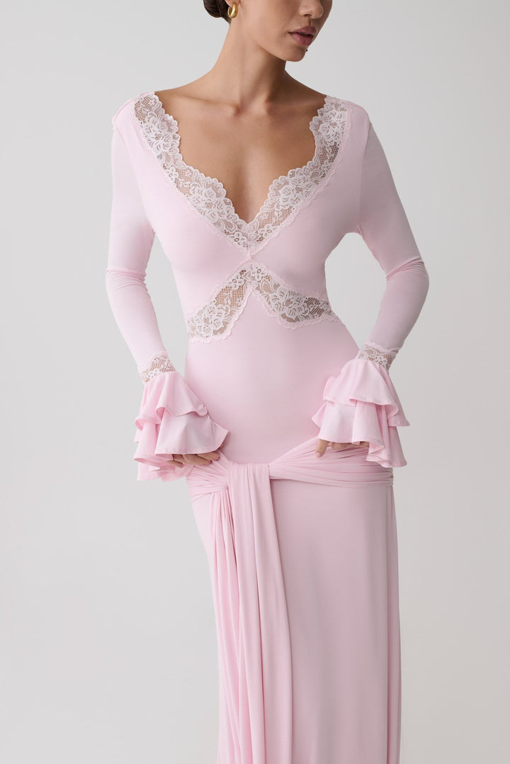 Electra Slinky Lace Maxi Dress - 5