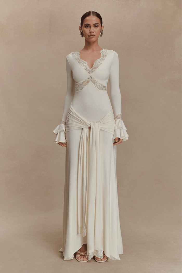 Electra Slinky Lace Maxi Dress - 10