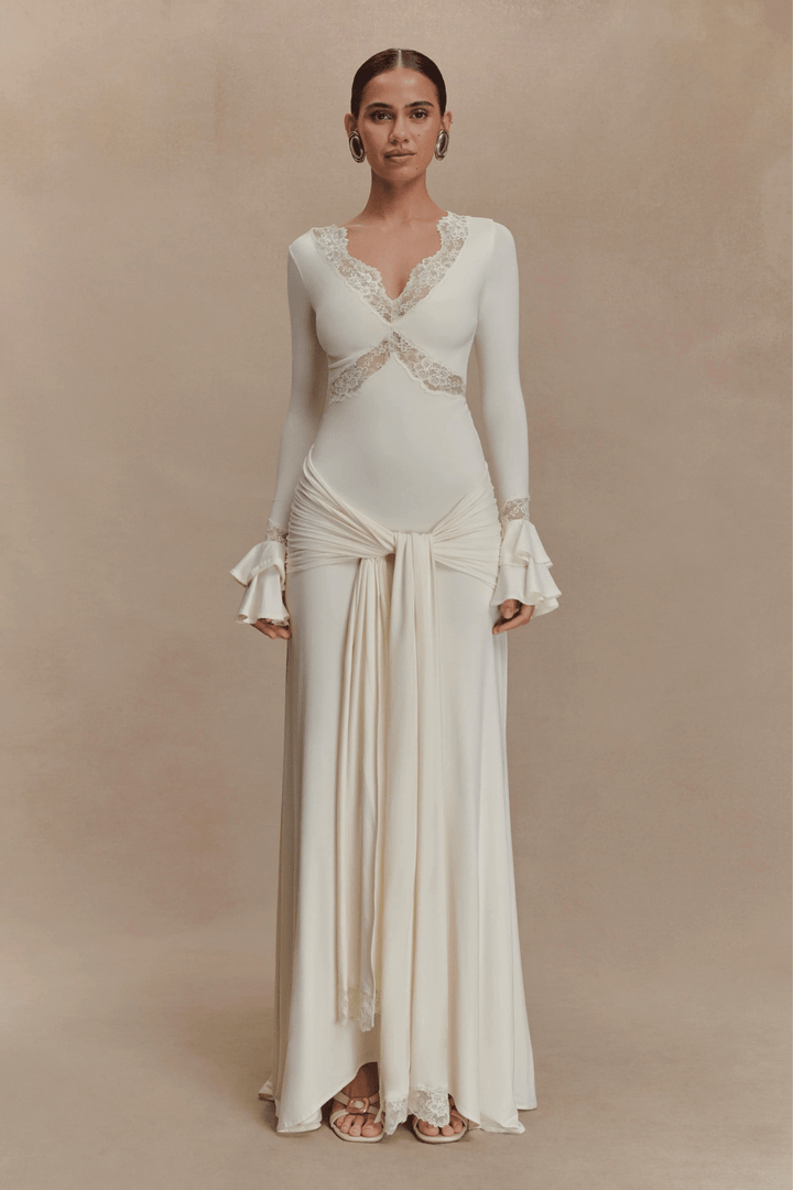 Electra Slinky Lace Maxi Dress - 10