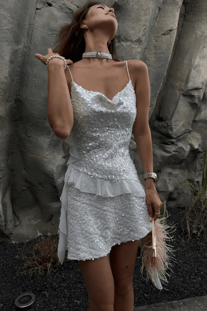 Estelle Sequin Ruffle Mini Dress - 9