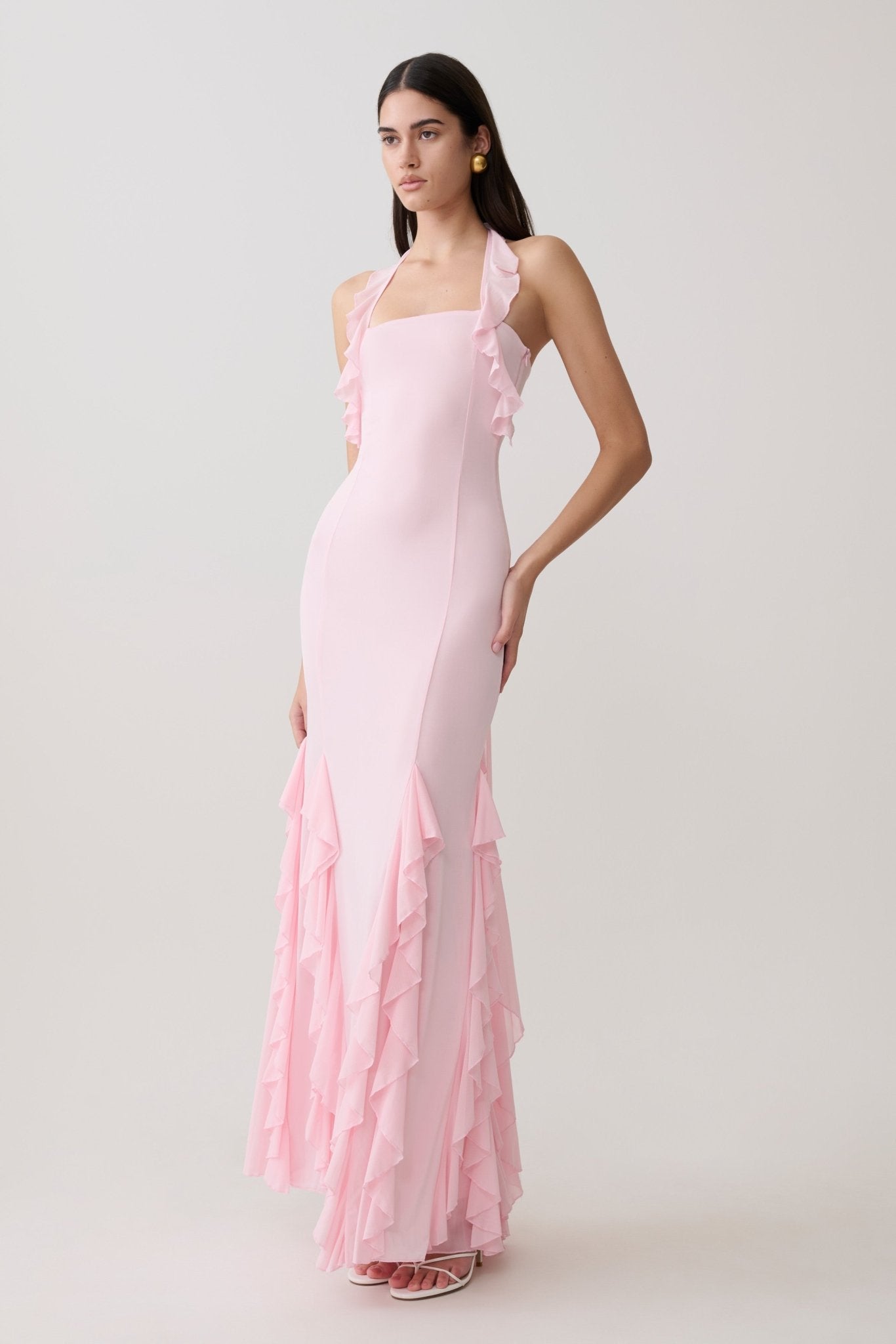 Etta Ruffle Slinky Maxi Dress Secondary image