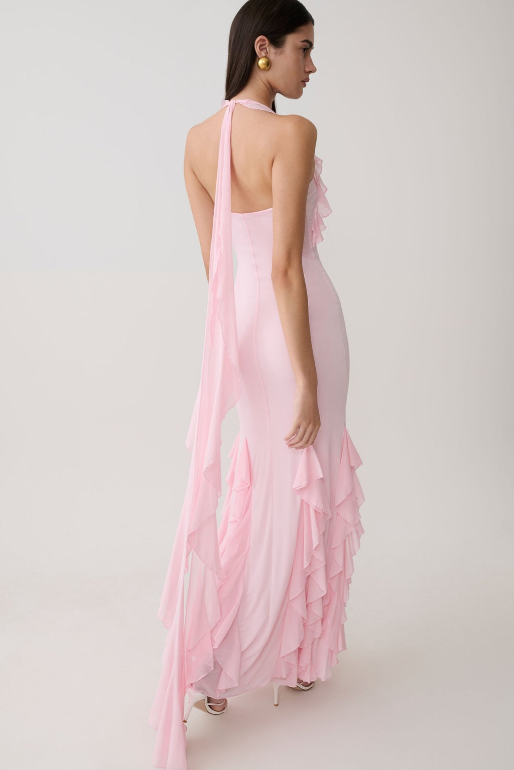 Etta Ruffle Slinky Maxi Dress - 5