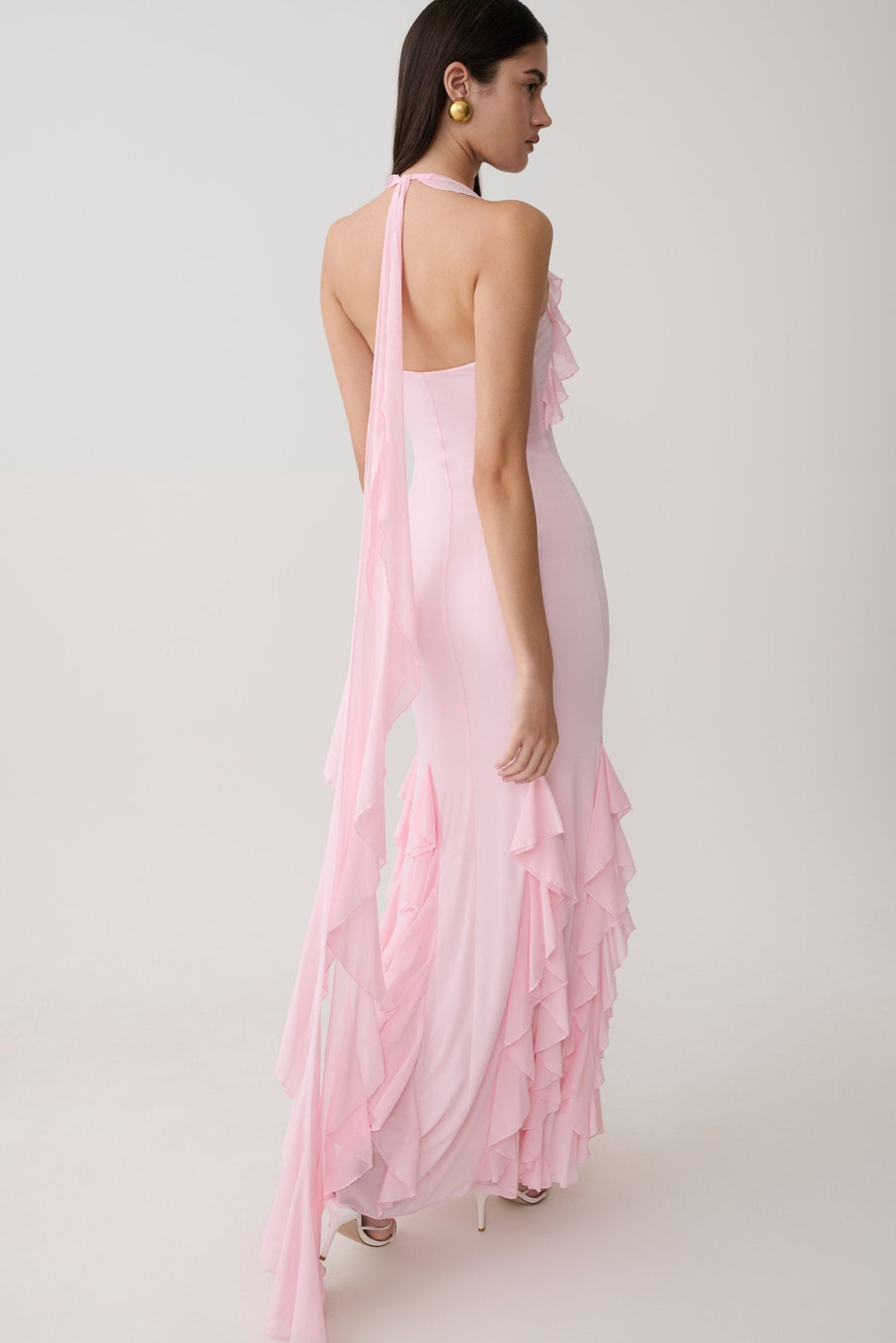 Etta Ruffle Slinky Maxi Dress - 5
