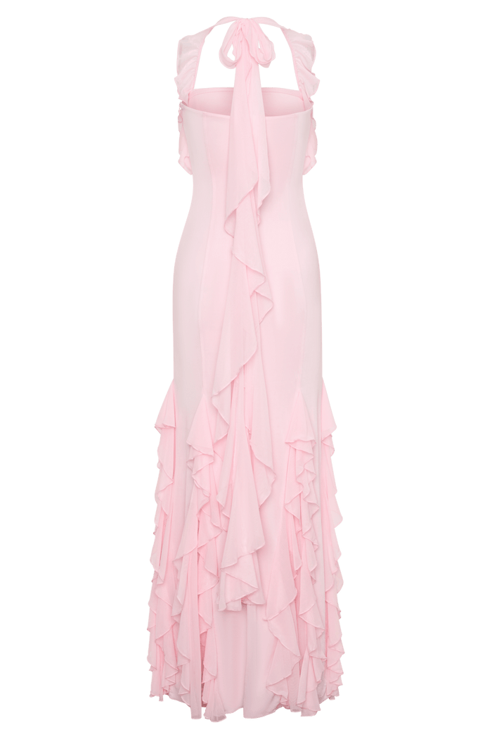 Etta Ruffle Slinky Maxi Dress - 8