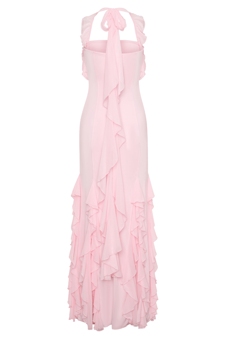 Etta Ruffle Slinky Maxi Dress - 8