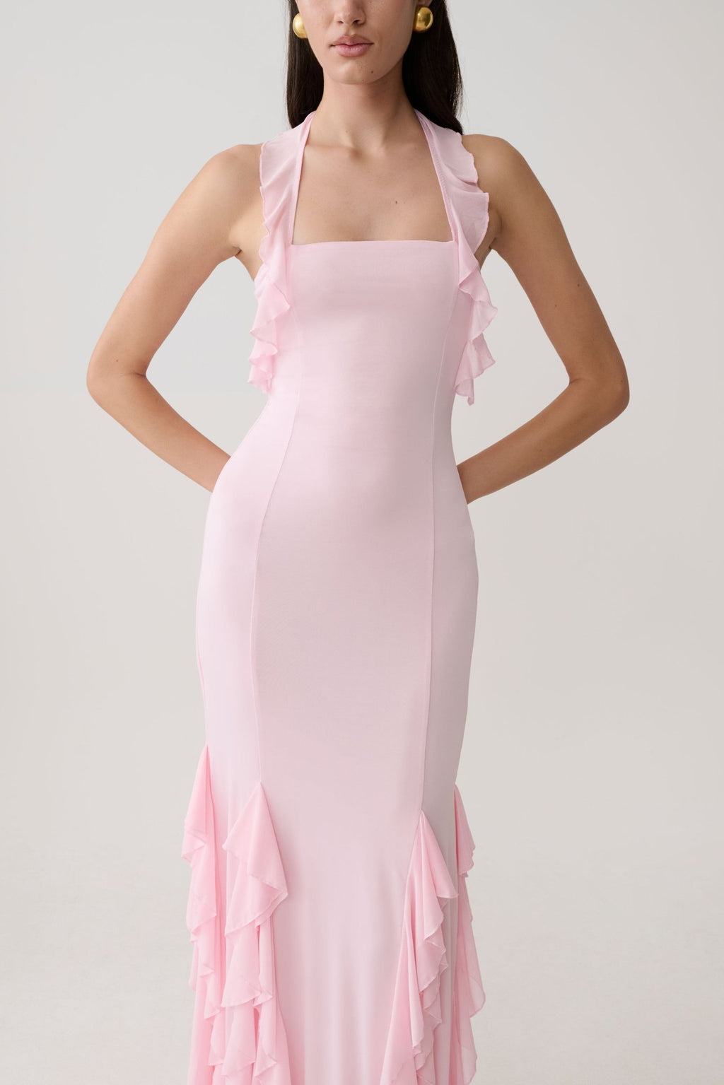 Etta Ruffle Slinky Maxi Dress - 4