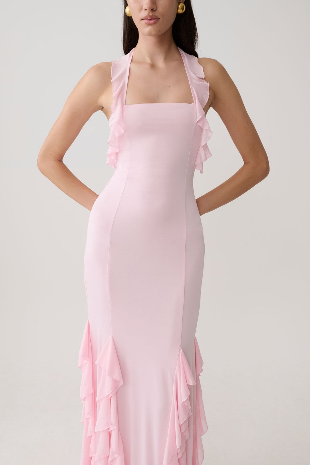 Etta Ruffle Slinky Maxi Dress - 4