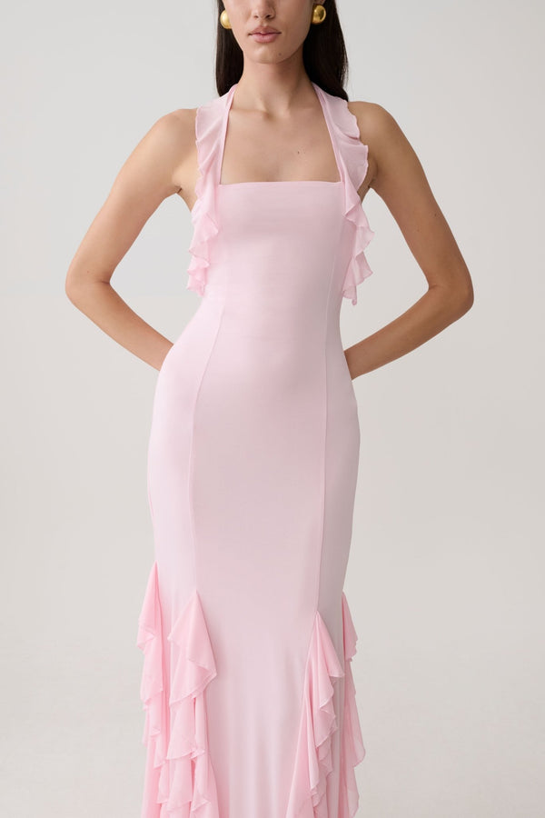 Etta Ruffle Slinky Maxi Dress - 4