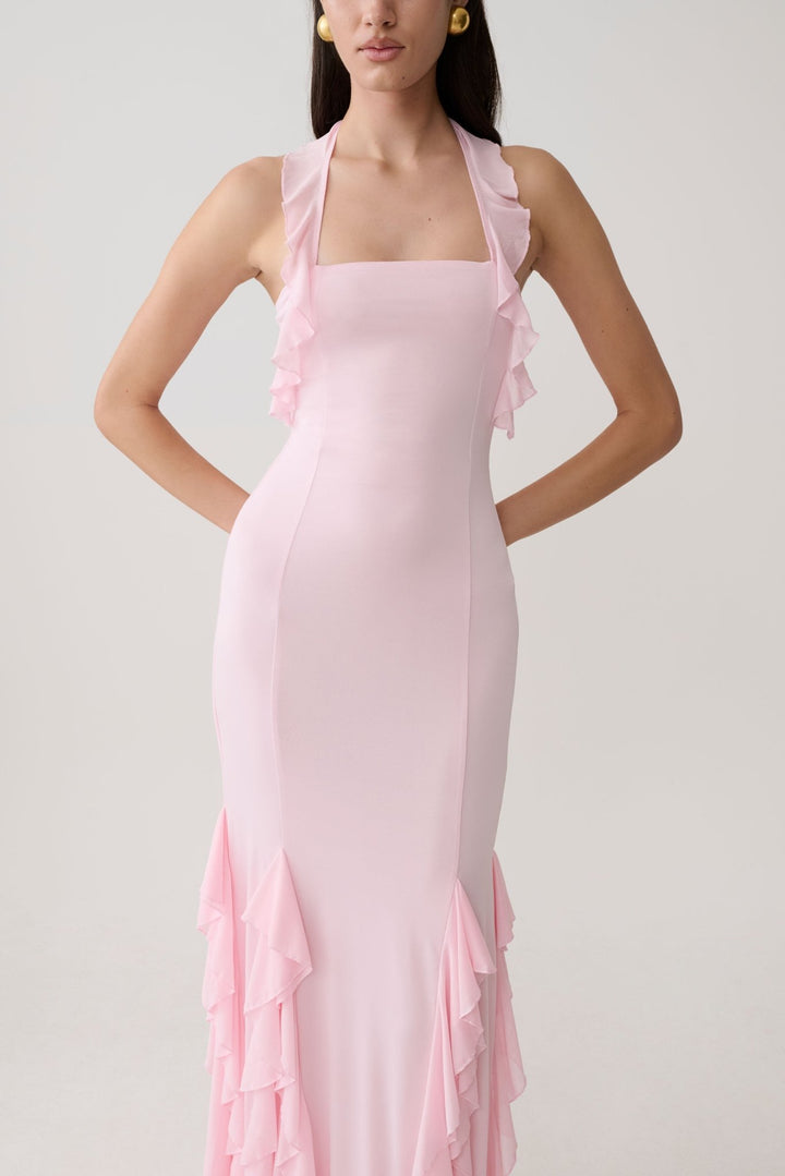 Etta Ruffle Slinky Maxi Dress - 4
