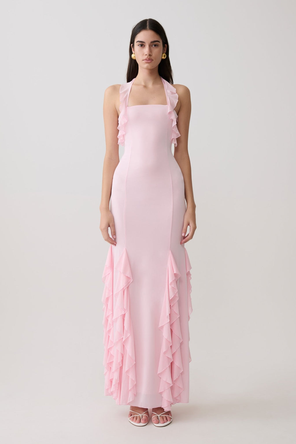 Etta Ruffle Slinky Maxi Dress - 1