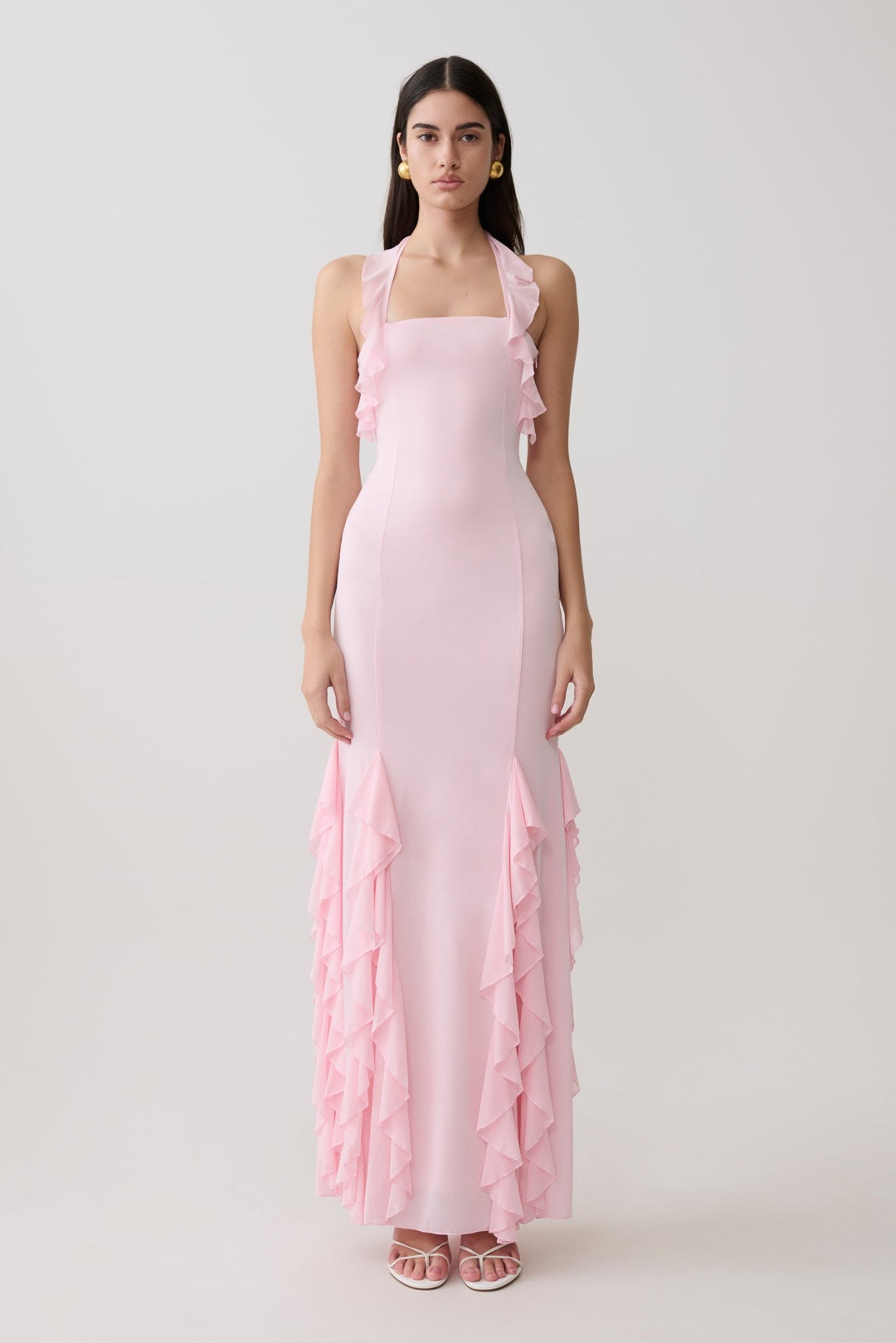 Etta Ruffle Slinky Maxi Dress - 1