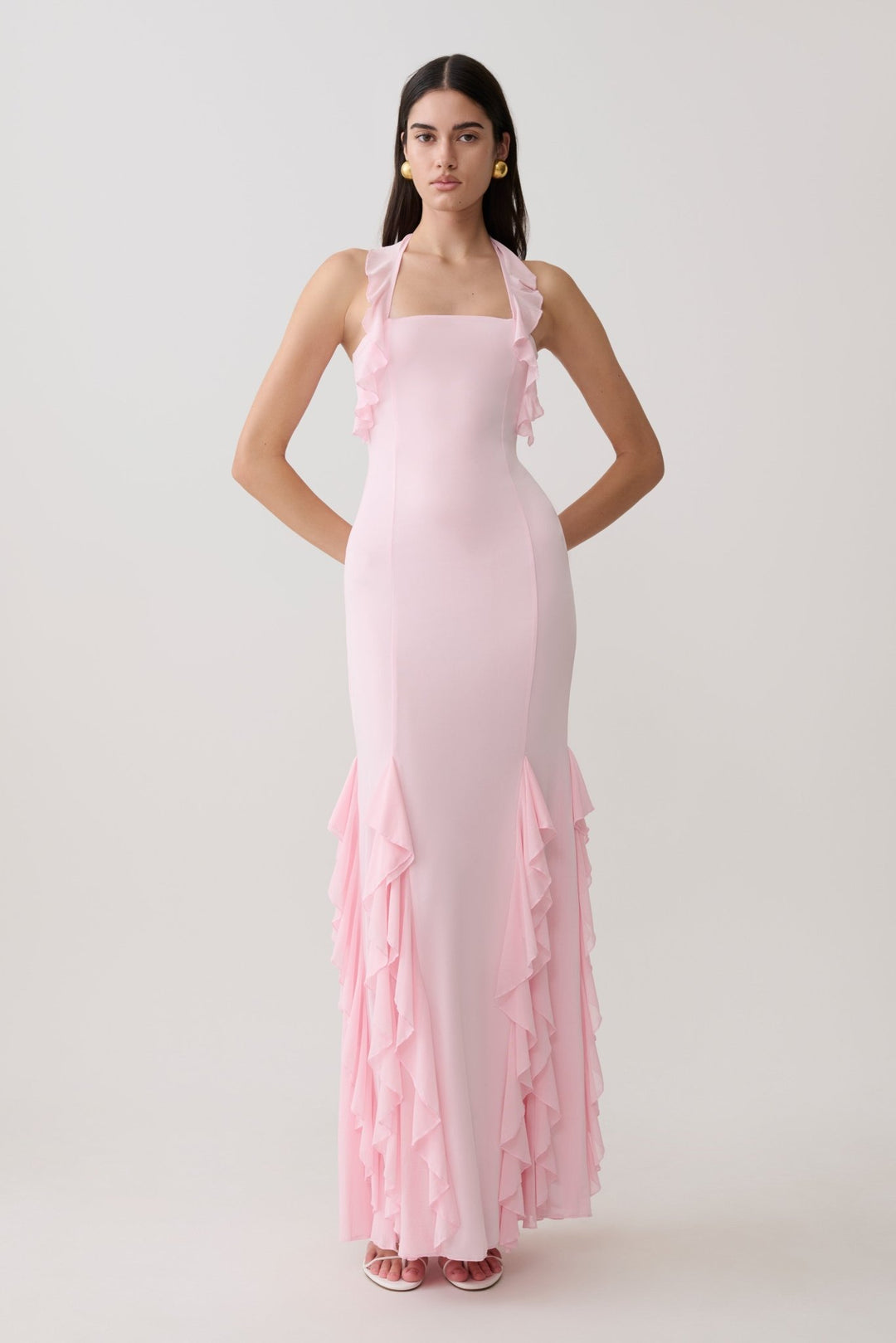 Etta Ruffle Slinky Maxi Dress - 3