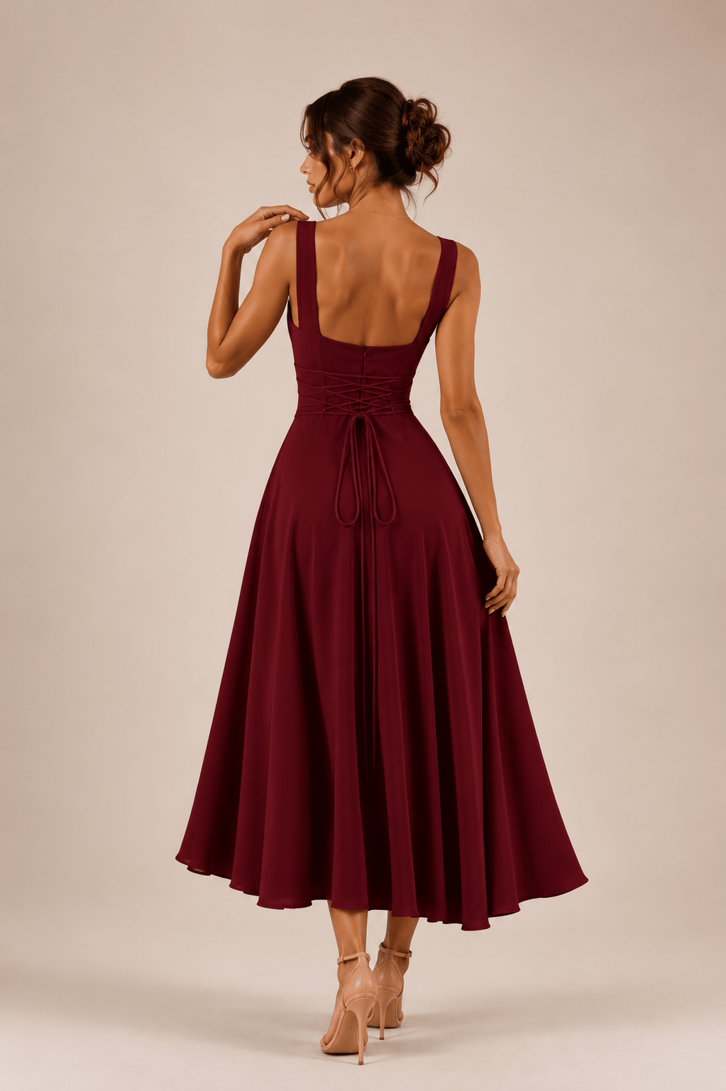 Fiorella Back Tie Midi Dress with Pockets - 8