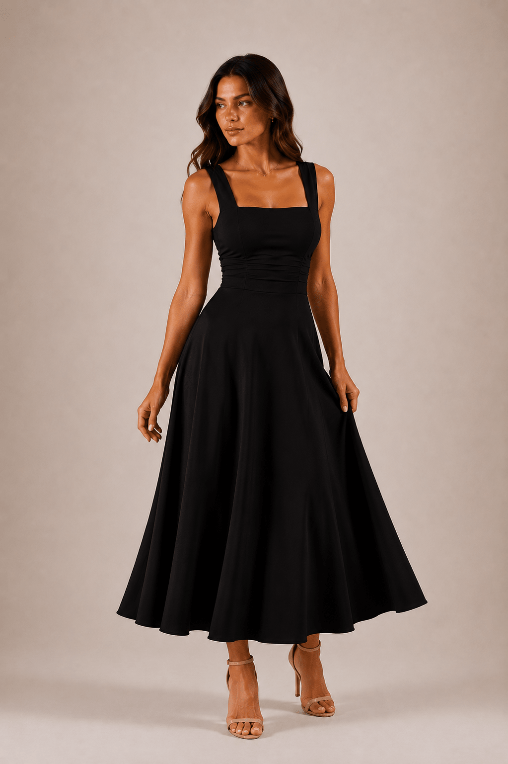 Fiorella Back Tie Midi Dress with Pockets - 9