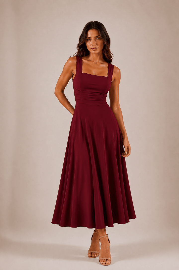 Fiorella Back Tie Midi Dress with Pockets - 7