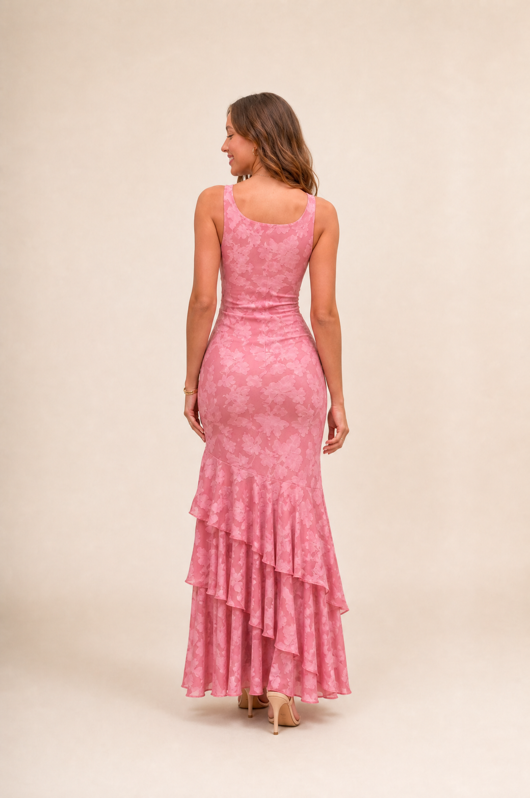 Rosalina Floral Ruffle Maxi Dress