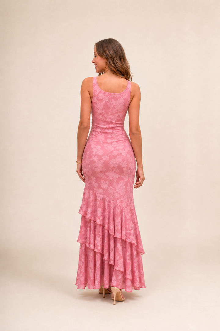 Rosalina Floral Ruffle Maxi Dress