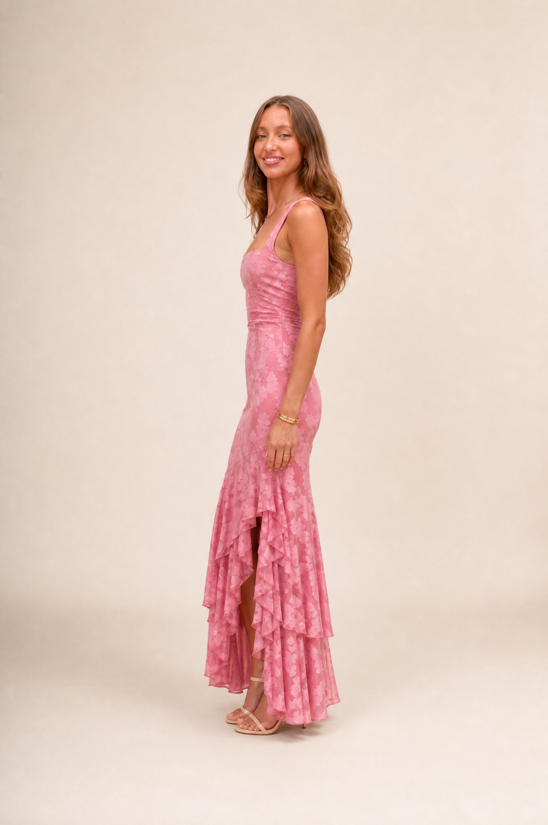 Rosalina Floral Ruffle Maxi Dress