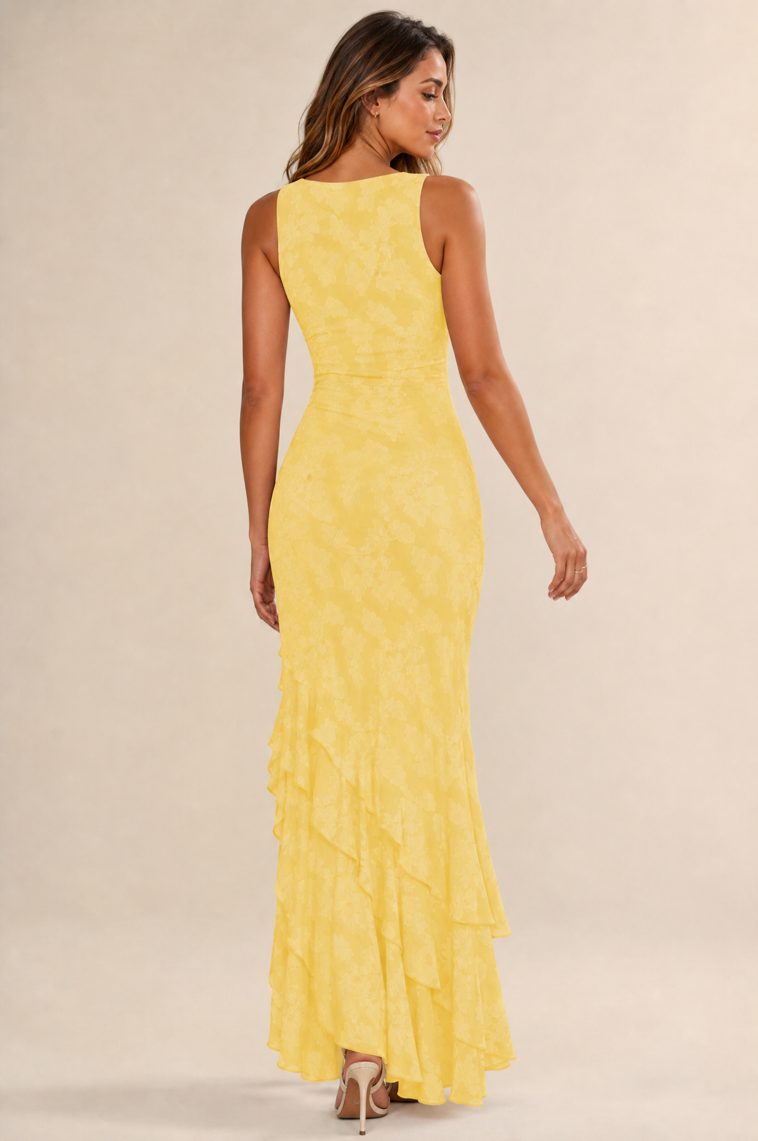 Rosalina Floral Ruffle Maxi Dress