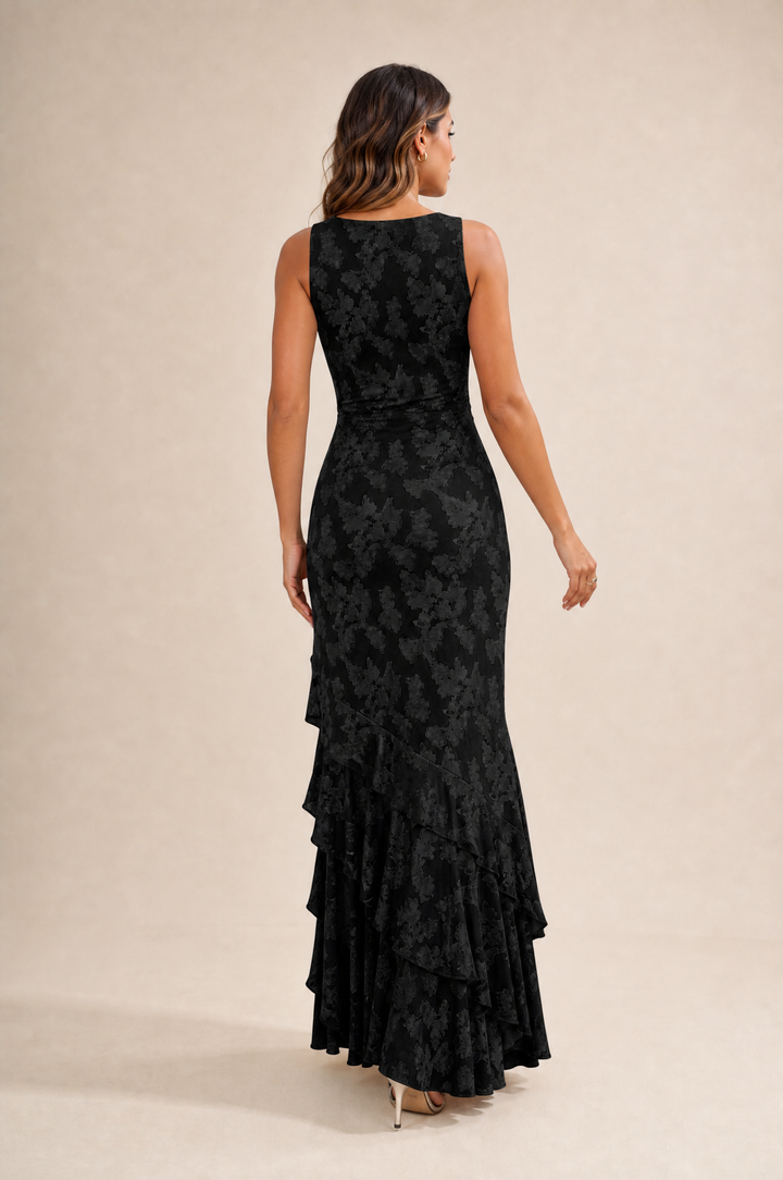 Rosalina Floral Ruffle Maxi Dress