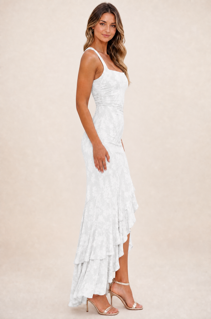 Rosalina Floral Ruffle Maxi Dress