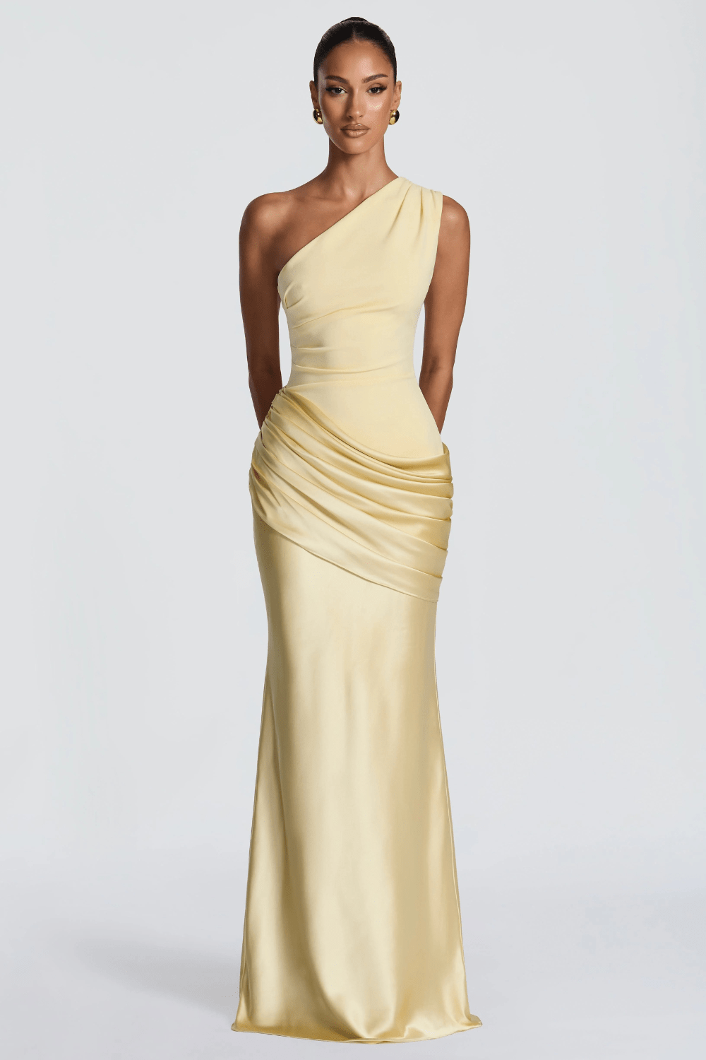 Léonie Draped One-Shoulder Maxi Dress - 10