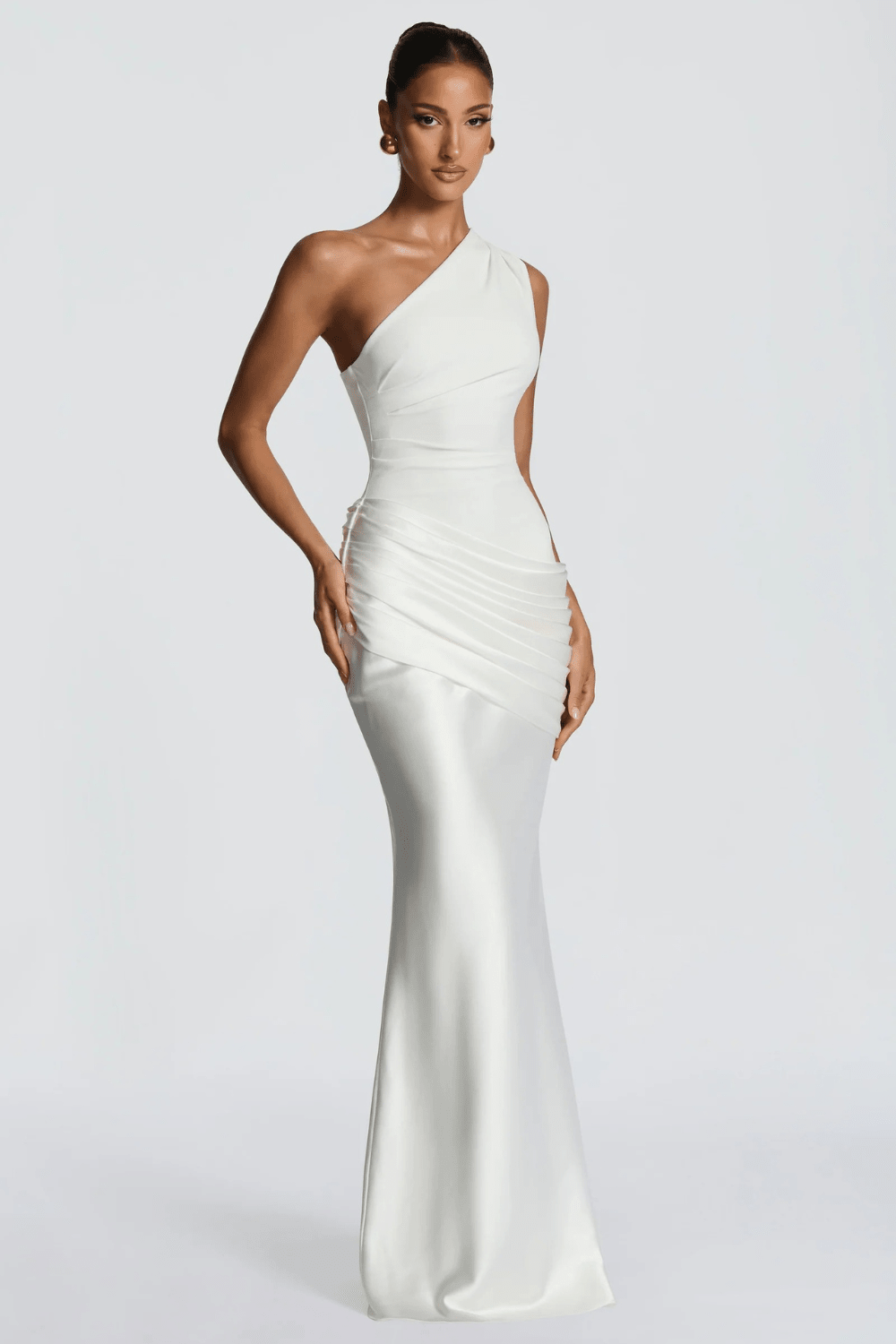 Léonie Draped One-Shoulder Maxi Dress - 14