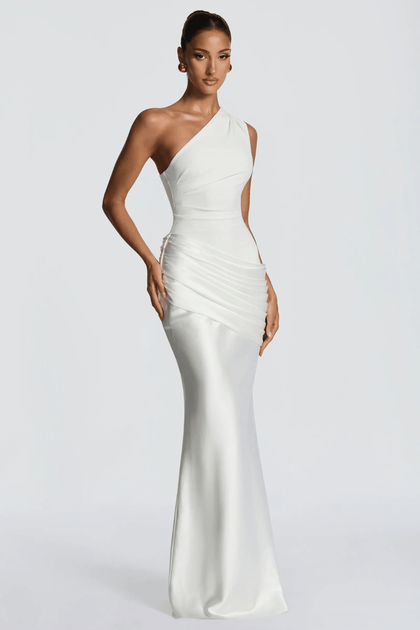 Léonie Draped One-Shoulder Maxi Dress - 14