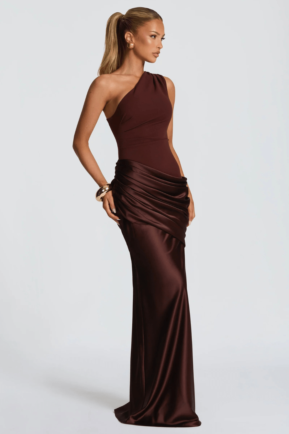 Léonie Draped One-Shoulder Maxi Dress - 2