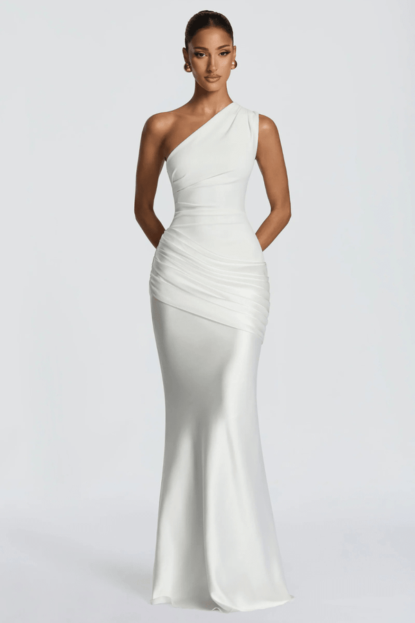 Léonie Draped One-Shoulder Maxi Dress - 13