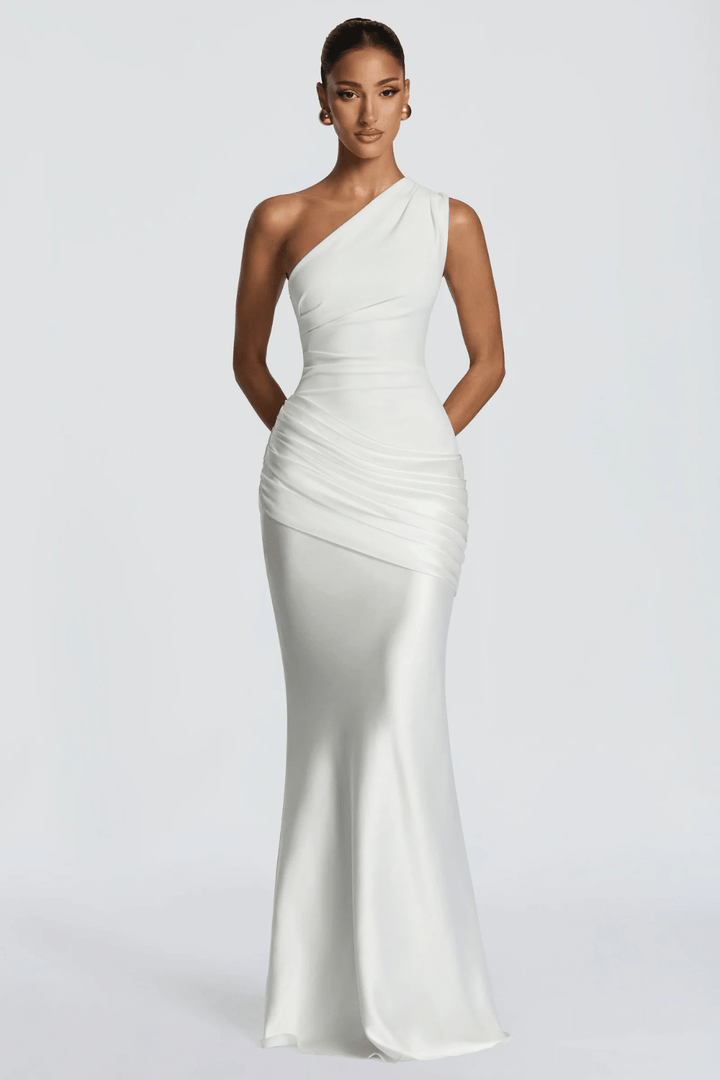 Léonie Draped One-Shoulder Maxi Dress - 13