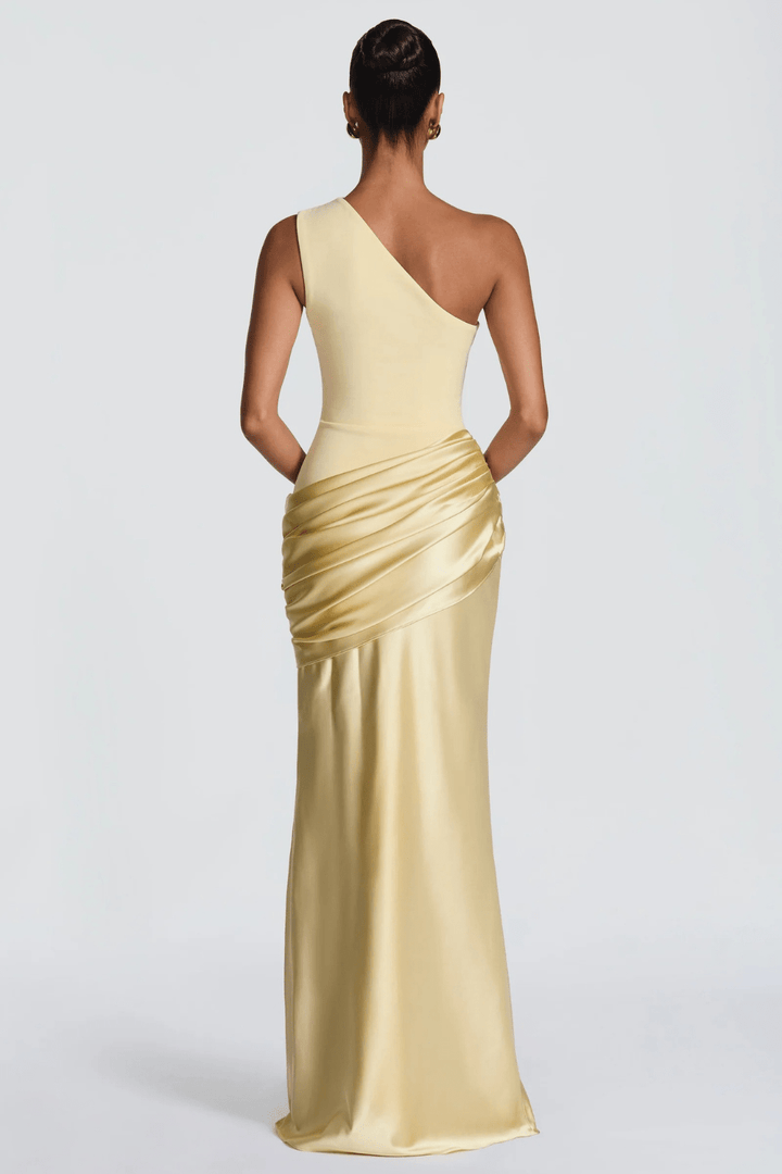 Léonie Draped One-Shoulder Maxi Dress - 12